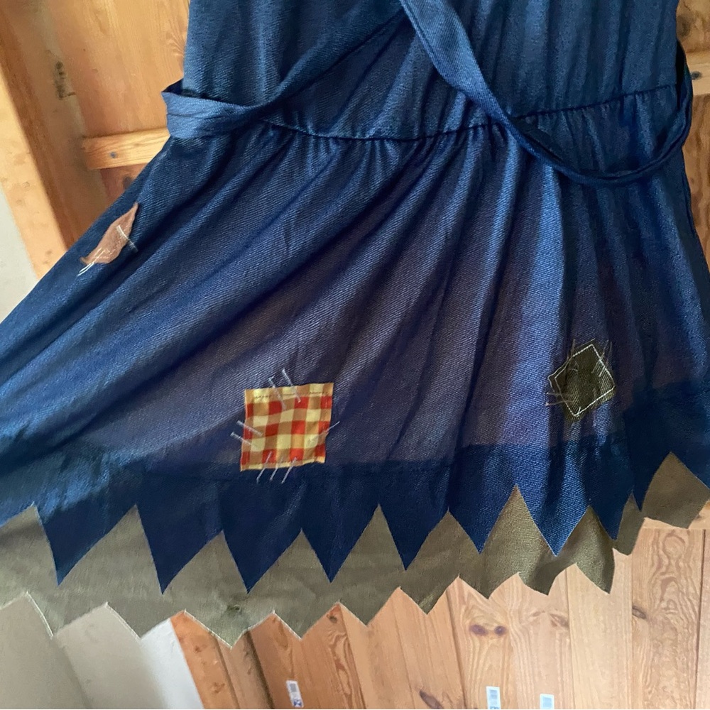 Orange Checkered Scarecrow Costume Dress size 12-14 - Picture 10 of 12